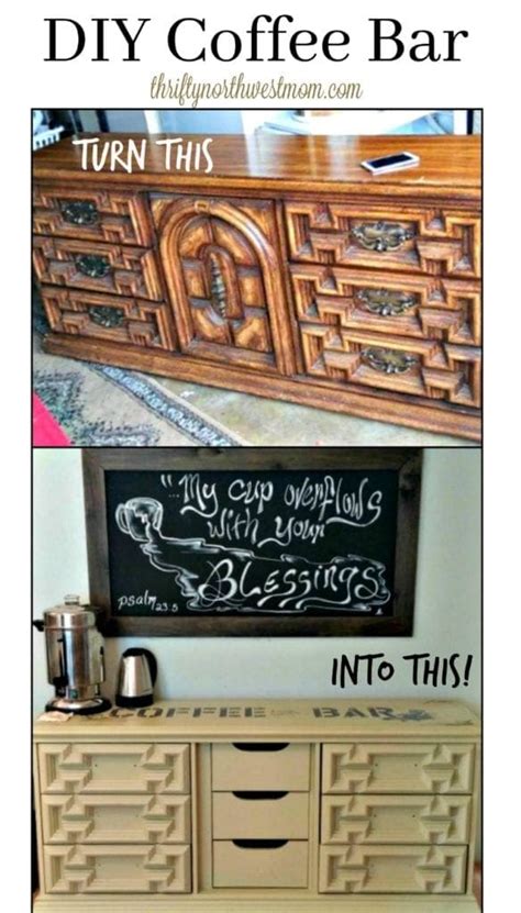 Diy Coffee Bar Ideas Convert An Old Dresser Or Table Thrifty Nw Mom