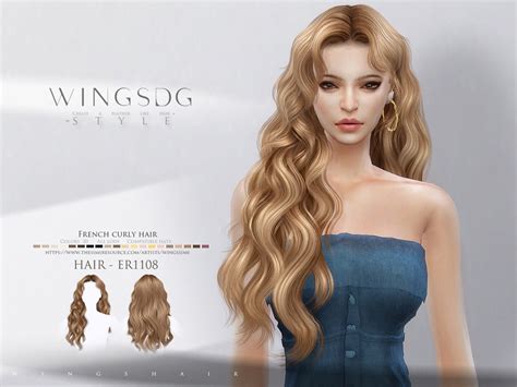 Wings Er1108 French Curly Hair The Sims 4 Catalog