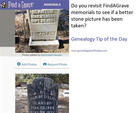 Revisiting Those Findagrave Memorials Genealogy Tip Of The Day