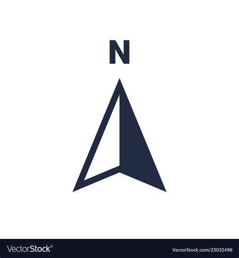 North Arrow Icon N Direction Point Symbol Vector Image