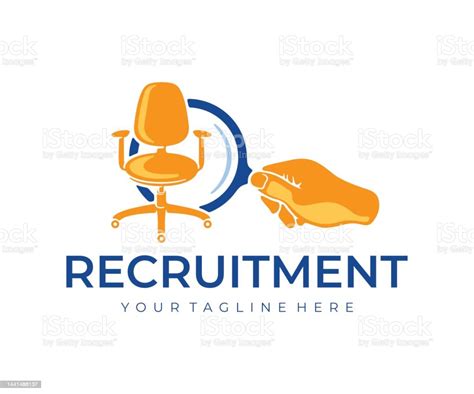 Recruitment Office Chair Hand Holding A Magnifying Glass Design Recruitment Agency Job