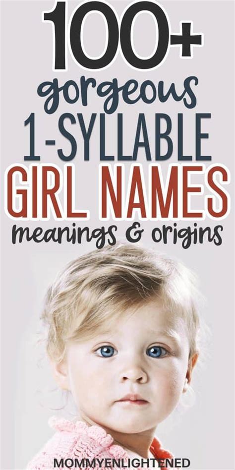 100 Unique 1 Syllable Girl Names Origins And Meanings