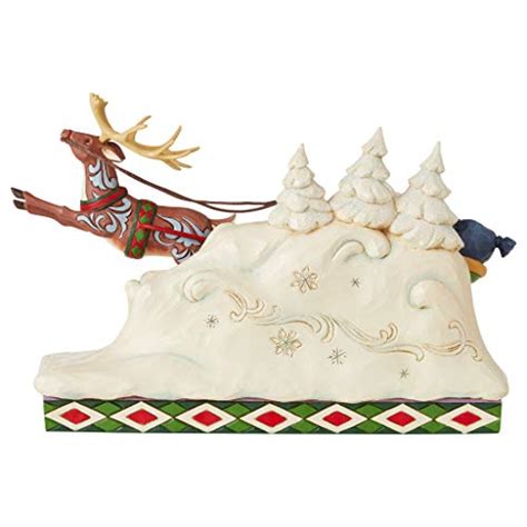 Enesco Jim Shore Heartwood Creek Here Comes Santa Sleigh With Reindeer