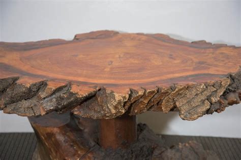 Amazing live edge wood slab tabletop. Vintage Burled Cypress Wood Live Edge Side Table at 1stdibs