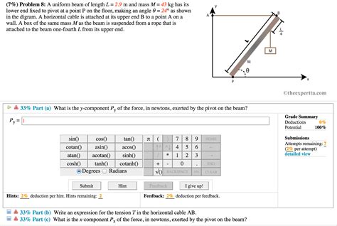 Solved 7 Problem 8 A Uniform Beam Of Length L 29 M And
