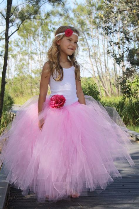 Full Length Tutus For Girls Rose Pink Flowergirl Tutu Custom Made