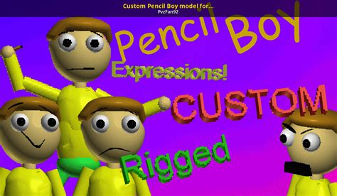 Custom Pencil Boy Model For Anim8or Baldis Basics Mods