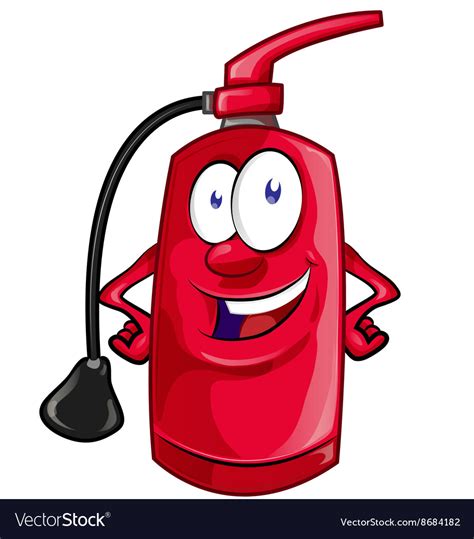 Fire can be divided into three categories: Cartoon Character of fire extinguisher Royalty Free Vector