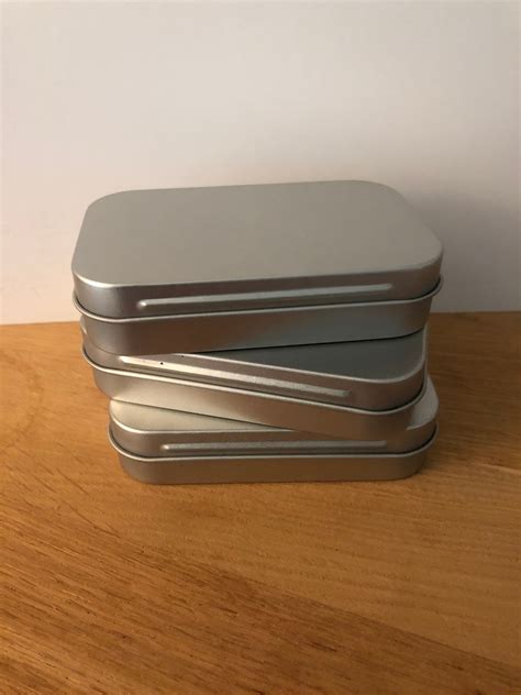 3 Pack Metal Tins Blank Altoid Tins Hinged Lid Tin Boxes Etsy