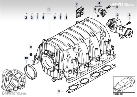 Bmw uses eleven digit part numbers to reference all of their parts. Intake manifold system BMW 7' E65, 745i (N62) — BMW parts catalog