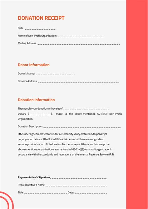 Free Donation Receipt Template For Google Docs