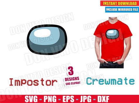 Impostor Svg Video Game Silhouette Svg Png Instant Download Among Us