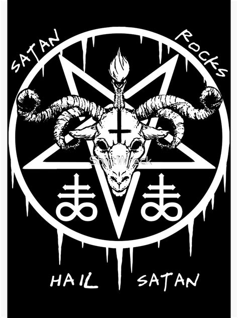 Hail Satan Satan Rocks Funny Satanic Occult Metal Print For Sale