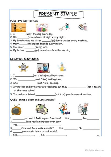 Simple Present Esl Worksheet