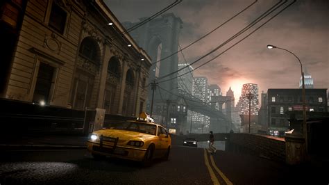 1920x1080 Grand Theft Auto Iv Bridge New York Rain Sunset Taxi