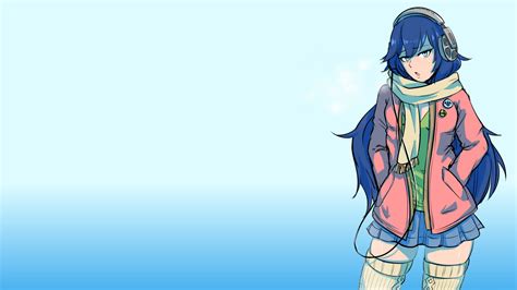 Anime Anime Girls Headphones Scarf Original Characters Wallpapers
