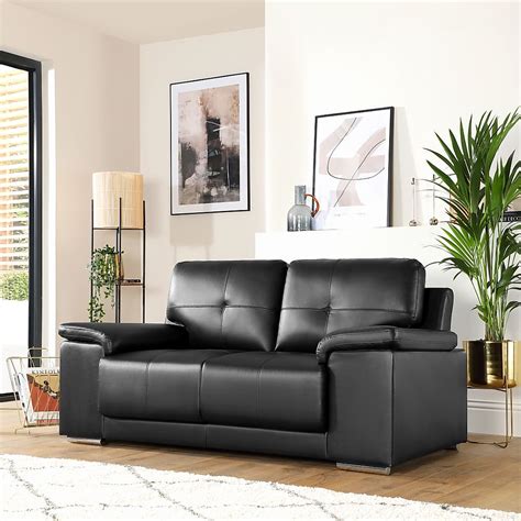 Kansas Black Leather Seater Sofa Furniture And Choice