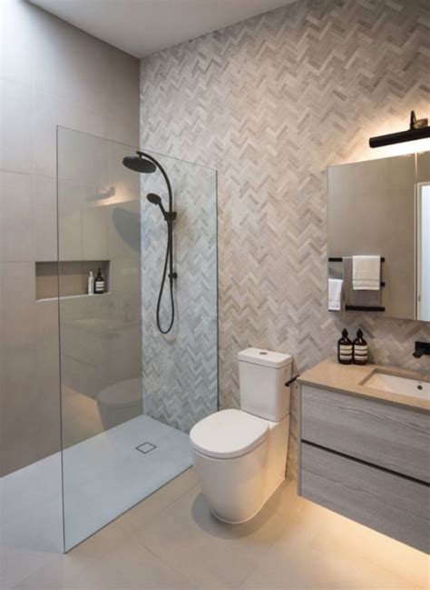 A wetroom is an entirely tiled room which has been lined to. Small Ensuite Ideas Feature Wall Ensuite Wet Room Walk In Shower | Wet room shower, Wet room ...