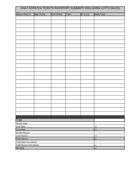 Daily Sales Inventory Templates At
