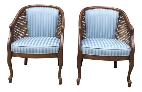 Vintage Cane Barrel Chairs - A Pair | Chairish