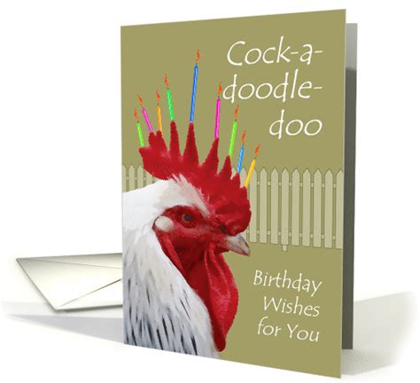 Rooster Birthday Wishes With Funny Cock A Doodle Doo Card 1428184