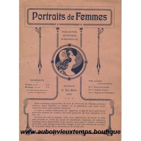 PORTRAITS De FEMMES N 4 MADEMOISELLE GEORGE FEVRIER 1910