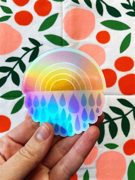 Holographic Rainbow Vinyl Sticker Etsy