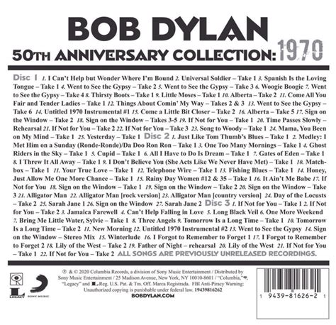 Bob Dylan 50th Anniversary Collection 1970 3cd Set Steve Hoffman
