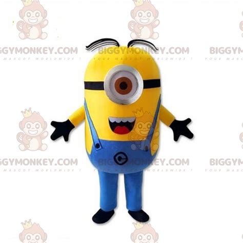 Biggymonkey Minion Mascot Costume Stuart Sizes L 175 180cm