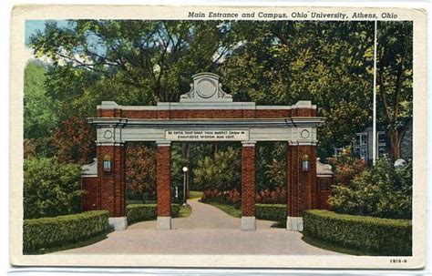 Main Entrance Campus Ohio University Athens Oh Postcard Etsy Ohio