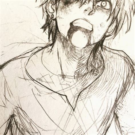 Male Anime Sad Face Drawing Instaimage