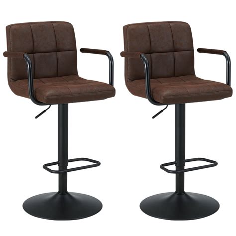 Duhome Elegant Lifestyle Bar Stool With Back Set Of Faux Leather Bar