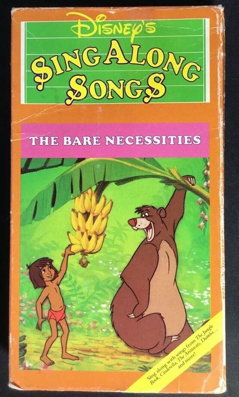 Disney S Sing Along Songs Volume The Bare Necessities Vhs Rare Cover