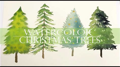Easy Watercolor Christmas Trees Youtube