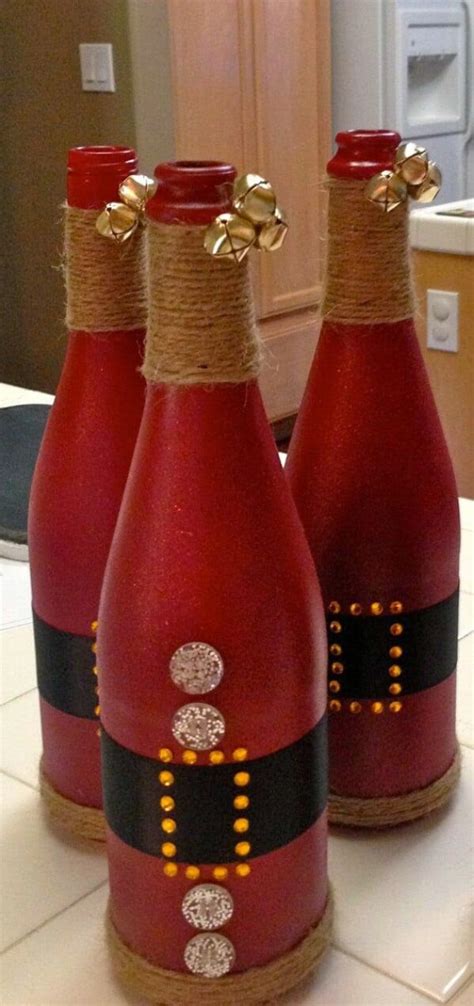 Wine decor and wine furniture for the home. 20 Festively Easy Wine Bottle Crafts For Holiday Home ...