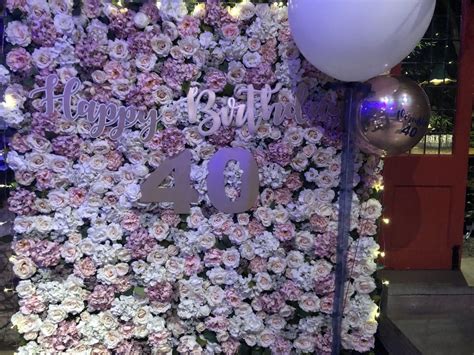Birthday themed cheap balloons delivery is the extra touch needed to make this one a year occasion spectacular. 40th birthday decor - flower wall and balloons | Flower ...