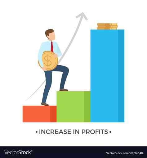 Increase In Profits On White Royalty Free Vector Image