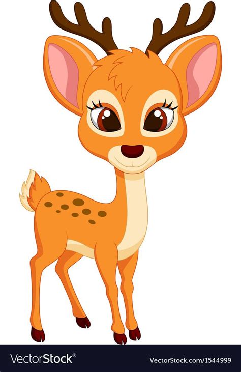 Cute Deer Cartoon Vector Image On Vectorstock Deer Cartoon Baby