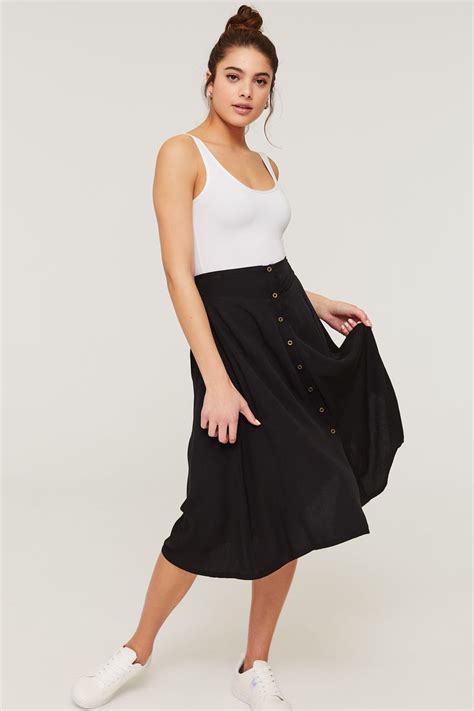 Button Down Midi Skirt Clothing Ardene In Midi Skirt Skirts Ardene