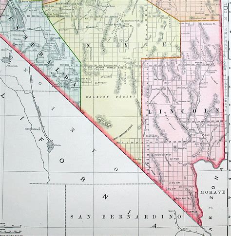 C 1898 Rand Mcnally And Co Map Of Utah Andor Nevada M 14480 6000