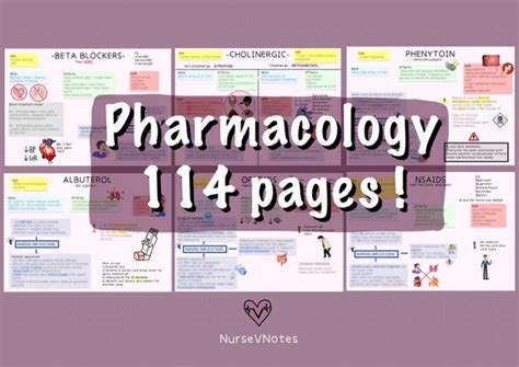 Pharmacology Nursing Study Guide 100 Pages Nclex Nursing Etsy