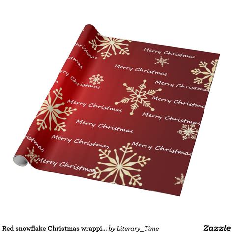 Red snowflake Christmas wrapping paper | Zazzle.com in 2021 | Christmas ...