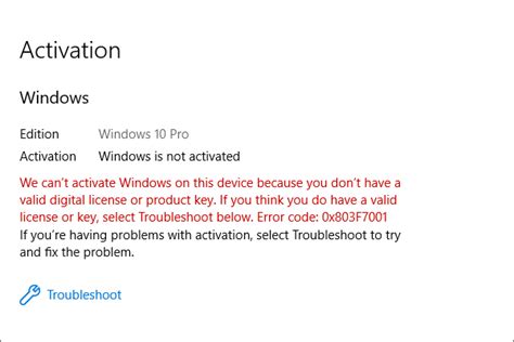 8 Ways Fix Activation Error Code 0x803f7001 Windows 1011