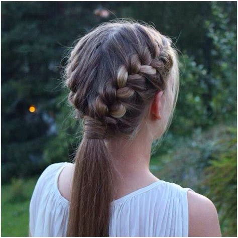 Two French Braids Into A Ponytail Dance Hairstyles French Braid