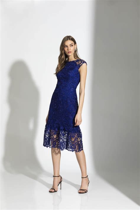 Royal Blue Floral Lace Cally Dress Women Bodycon Dress Dresses