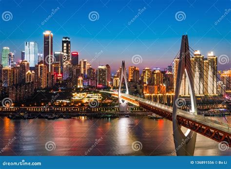 Chongqing Night Skyline Editorial Photo Image Of Asia 136891556