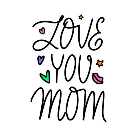 Premium Vector Love You Mom Handwritten Calligraphy Text With