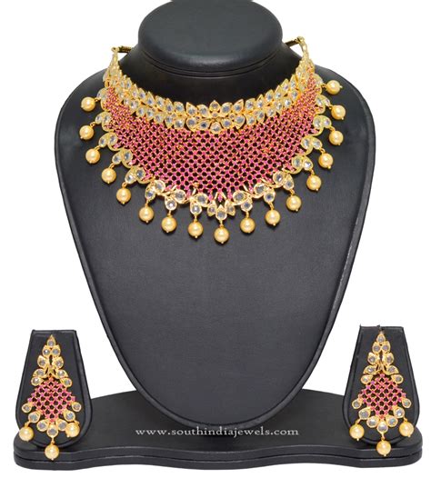 African maasai choker necklace plus oval shape fine bead earrings. 1 Gram Gold Necklace Set with Price ~ South India Jewels