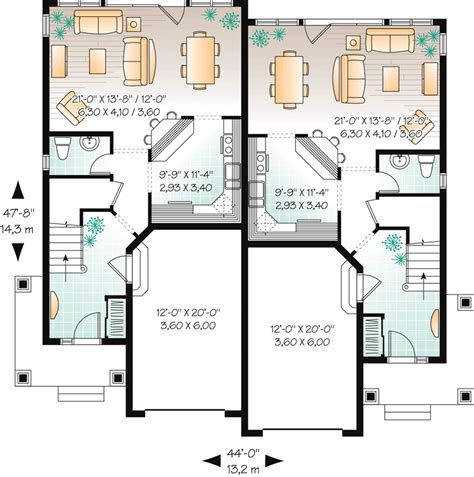 Duplex Blueprints 2 Bedroom Home Design Ideas
