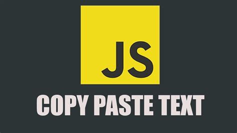 How To Copy And Paste Text In Javascript Youtube